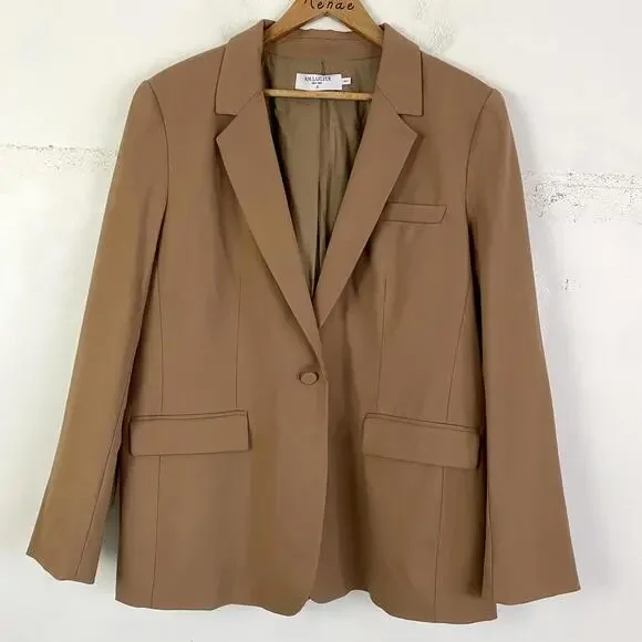 MM LAFLEUR camel brown Yiyan wool single breasted classic blazer sz 16